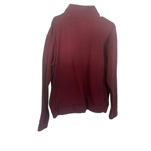 PINK Victoria’s Secret Womens Maroon Quarter Zip Pullover Sweatshirt Size Large - Picture 10 of 11